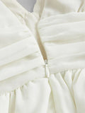 Vintage A line Straps White Chiffon Homecoming Dress 18th Birthday Outfits HZ1024