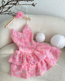 A Line Spaghetti Straps Pink Short Flowers Homecoming Dresses Hoco Dress HZ1024