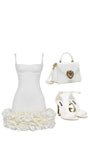 Vintage Sheath Straps White Satin Homecoming Dress 18th Birthday Outfits HZ1024