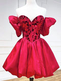 Mini/Short Satin Short Prom Dresses Short Homecoming Dress HZ1024