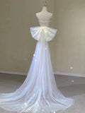 Timeless Mermaid Sweetheart Lace Long Wedding Dresses With Bowknot HZ1024