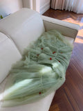 Cute A line Spaghetti Straps Mint Green Tulle Homecoming Dresses Simple Prom Dress With Cherry HZ1024