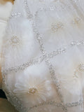 Modest A Line Strapless White Short Tulle Homecoming Dresses Party Dress HZ1024