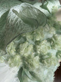 Pretty Ball Gown Straps Mint Green Lace Flowers Homecoming Dresses Birthday Outfits With Bow HZ1024