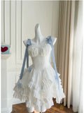 Sexy Ball Gown Straps White Flowers Chiffon Homecoming Dresses Birthday Outfits HZ1024