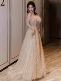 Sexy A Line Off The Shoulder Sequin Long Prom Dresses Birthday Outfits With Feather HZ1024