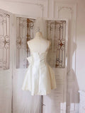 Simple A line Spaghetti Straps Ivory Mini Party Dress Short Homecoming Dresses HZ1024