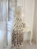 Pretty A Line V Neckline Champagne Tulle Prom Dresses Sexy Evening Dress HZ1024