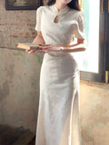 Pretty Sheath High Neckline Lace Prom Dresses HZ1024