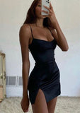 Sexy Sheath Spaghetti Straps Navy Blue Homecoming Dresses Short Hoco Dress For Teens HZ1024