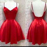 16th Birthday A Line Spaghetti Straps Red Homecoming Dresses Short Party Dress HZ1024