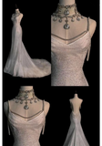 Fairytale Mermaid Spaghetti Straps Wedding Dresses Glittering Straps Backless Wedding Dress HZ1024