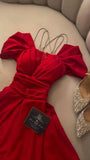 A-Line Off The Shoulder Pleated V-Neck Spaghetti Strap Prom Dresses Evening Dress HZ1024
