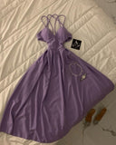 Elegant A Line Spaghetti Straps Lilac Long Prom Dress Evening Dresses HZ1024