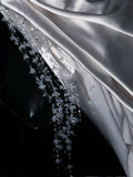 Gorgeous Mermaid Spaghetti Straps Satin Sequin Beads Long Wedding Dresses HZ1024