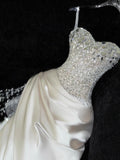 Gorgeous Mermaid Spaghetti Straps Satin Sequin Beads Long Wedding Dresses HZ1024