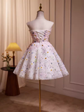 Elegant Ball Gown Strapless Sequin Party Dress Pink Homecoming Dresses HZ1024