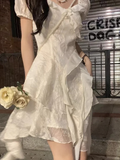 Sweet 17th A Line Satin Ruffles With Short Sleeves Short Homecoming Dress Birthday Outfits HZ1024
