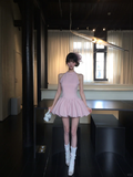 Sweet 17th Pink A Line Halter Satin Short Homecoming Dress Birthday Outfits HZ1024