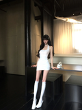 Charming 21th Mermaid Halter White Chiffon Short Homecoming Dress Birthday Outfits HZ1024
