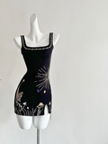 Charming Mermaid Square Satin Sequin Beads Short Homecoming Dress 22th Birthday Outfits HZ1024