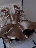 Simple A line Spaghetti Straps Short Birthday Dress Satin Homecoming Dresses HZ1024