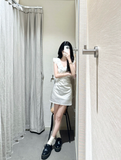 Princess A Line V Neck Satin Polka Dots Short Homecoming Dress 19th Birthday Outfits HZ1024