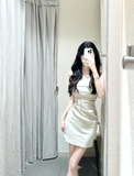Simple Mermaid Strapless Satin Short Homecoming Dress 20th Birthday Outfits HZ1024