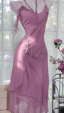 Chic Mermaid Spaghetti Straps Chiffon Embroidery Short Homecoming Dress 19th Birthday Outfits HZ1024