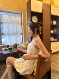 Cute A Line Spaghetti Straps Embroidery Floral Satin Short Homecoming Dress 16th Birthday Outfits HZ1024