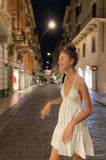 Elegant Halter A Line Satin Short Homecoming Dress 19th Birthday Outfits HZ1024