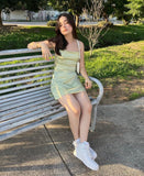 Simple Mermaid Spaghetti Straps Satin Mini Short Homecoming Dress 19th Birthday Outfits HZ1024