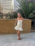 Modest Mermaid Spaghetti Straps Satin With Ruffles Hem Short Homecoming Dress 21th Birthday Outfits HZ1024