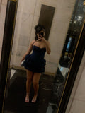 Chic A Line Halter Satin Short Homecoming Dress 19th Birthday Outfits HZ1024