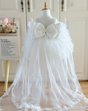 Cute Ball Gown Tulle With Train Flower Girl Dress HZ1024