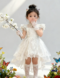 Pretty Ball Gown High Neck Tulle Lace Flower Girl Dress HZ1024