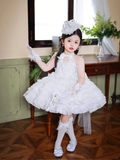 Cute Ball Gown Halter Tulle Flower Girl Dress HZ1024