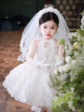 Cute Ball Gown Halter Tulle Flower Girl Dress HZ1024