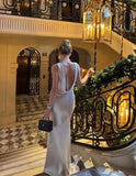 Formal Mermaid Satin Long Prom Dress, Evening Dress HZ1024