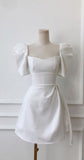 Simple A Line Short Sleeves Party Homecoming Dress Birthday Outfits HZ1024