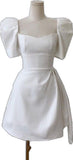 Elegant A Line Short Sleeves Homecoming Dress Birthday Outfits HZ1024