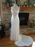 Vintage White Mermaid Straps Sequin Long Wedding Dresses HZ1024