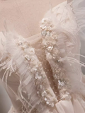 Modest Ball Gown Off The Shoulder White Tulle Birthday Outfits Homecoming Dress HZ1024
