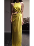 Sexy Sheath Scoop Neckline Long Prom Dresses HZ1024
