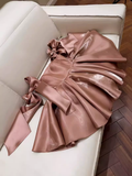 Sexy A line Straps Brown Birthday Outfit Homecoming Dresses HZ1024
