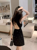 Modest A Line Scoop Black Homecoming Dress 21st Birthday Outfit HZ1024