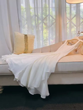 Simple A line Straps Chiffon White Prom Dress HZ1024