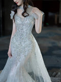 Elegant Mermaid Strapless Long Prom Dress HZ1024