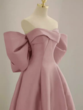 Long Prom Dresses Satin Pink Evening Dress HZ1024
